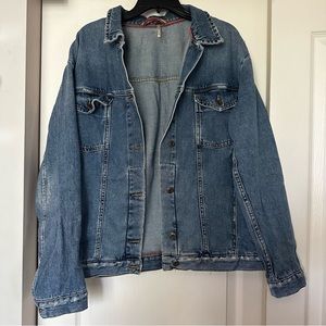 Free people size M blue denim over sized Jacket